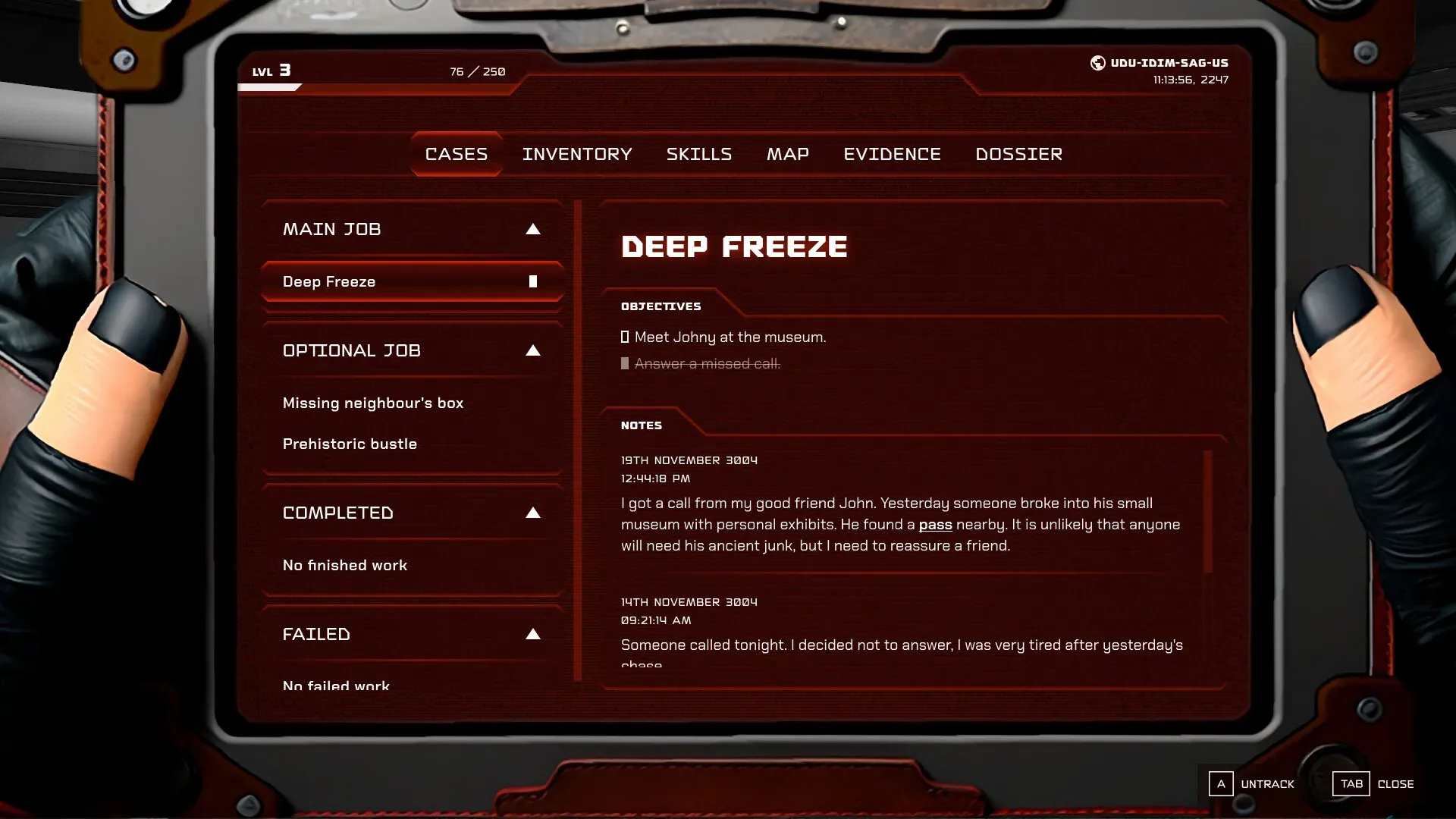 Terror space — fictional game — screen 4