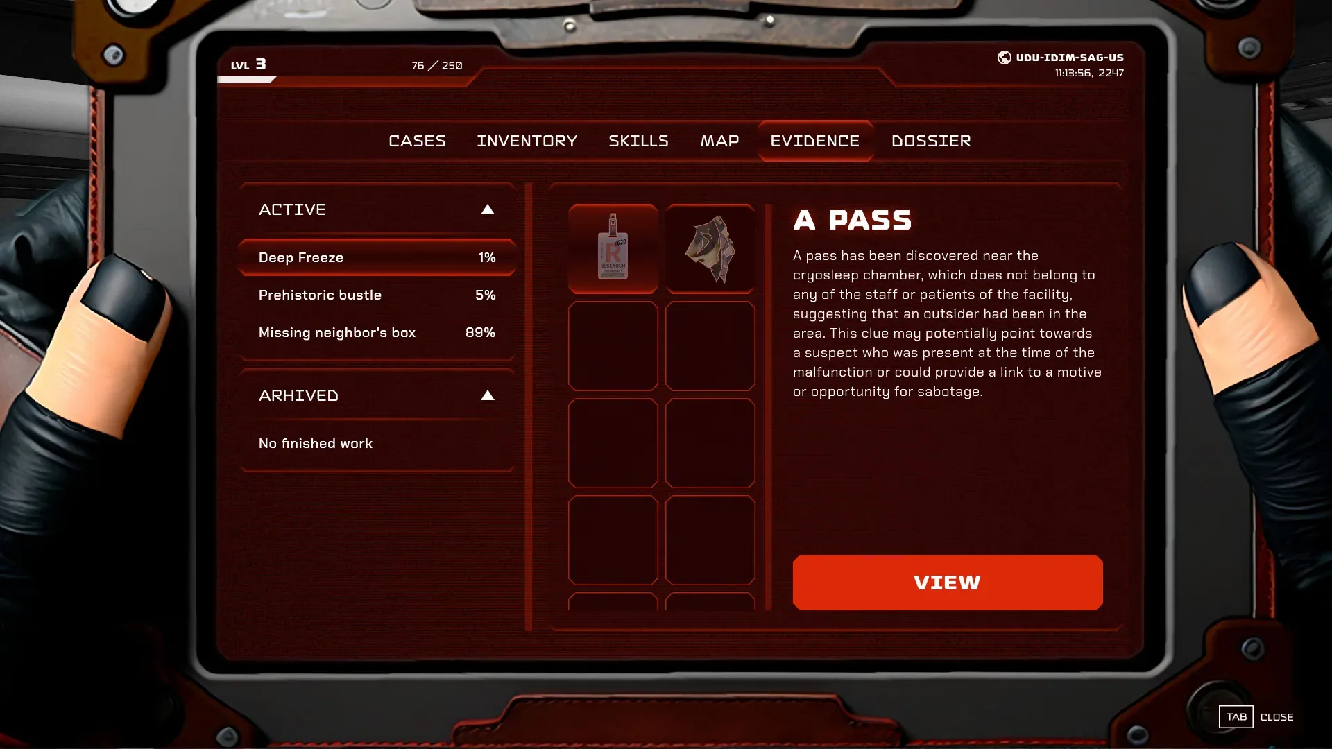 Terror space — fictional game — screen 9